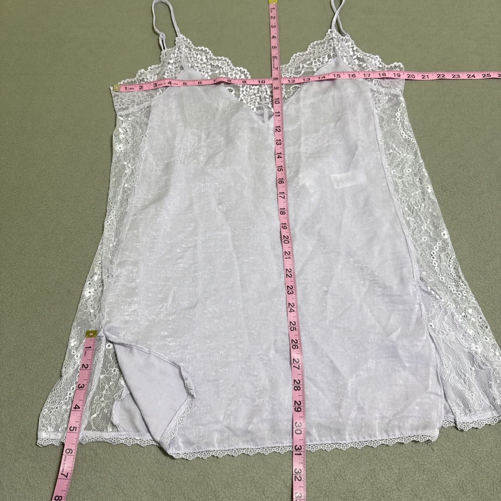 Womens Nightie babydoll lingerie Semi Sheer‎ Croquet XL Sheer Side Tie Back Slip - Picture 14 of 16